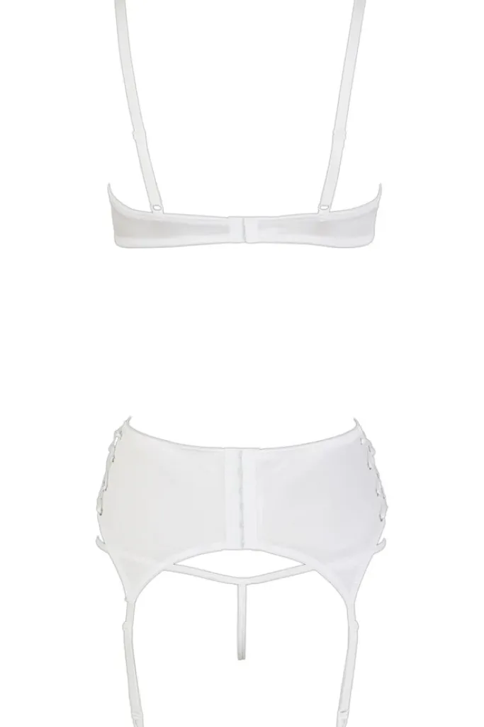 Cottelli Collection Cottelli Lingerie White Suspender Set