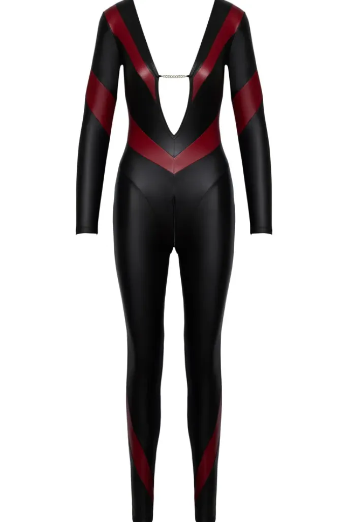 Cottelli Collection Cottelli Party Black Red Jumpsuit