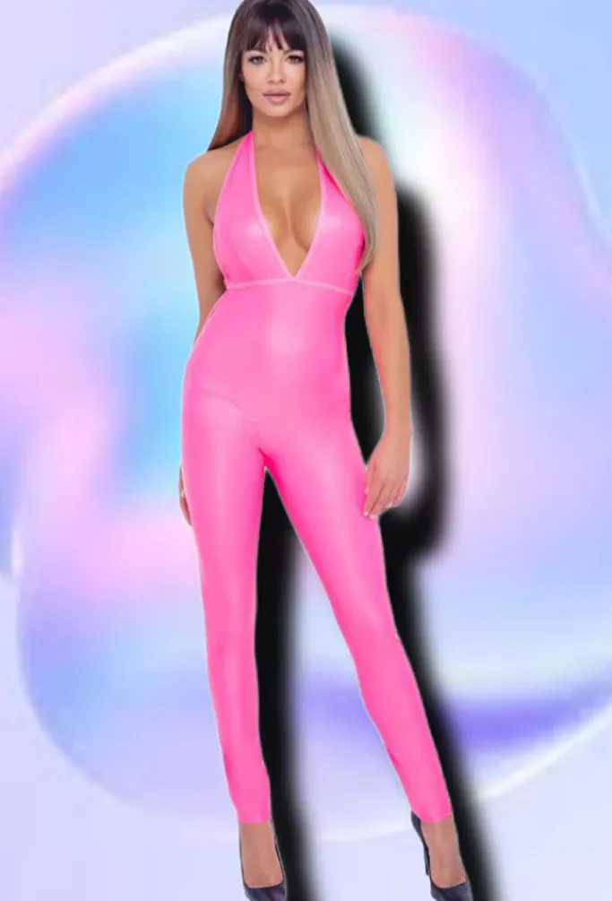 Cottelli Collection Cottelli Party Pink Jumpsuit
