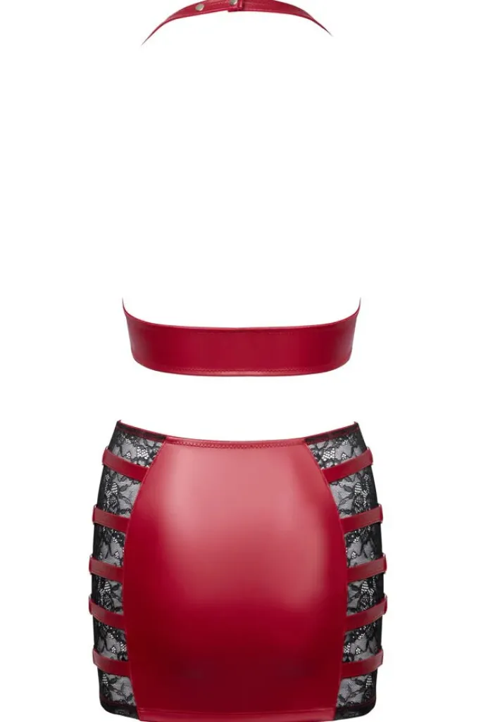 Cottelli Collection Cottelli Party Red Top and Skirt Set