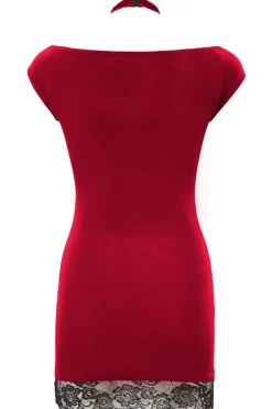 Cottelli Collection Cottelli Party Red Velvet Mini Dress (S)