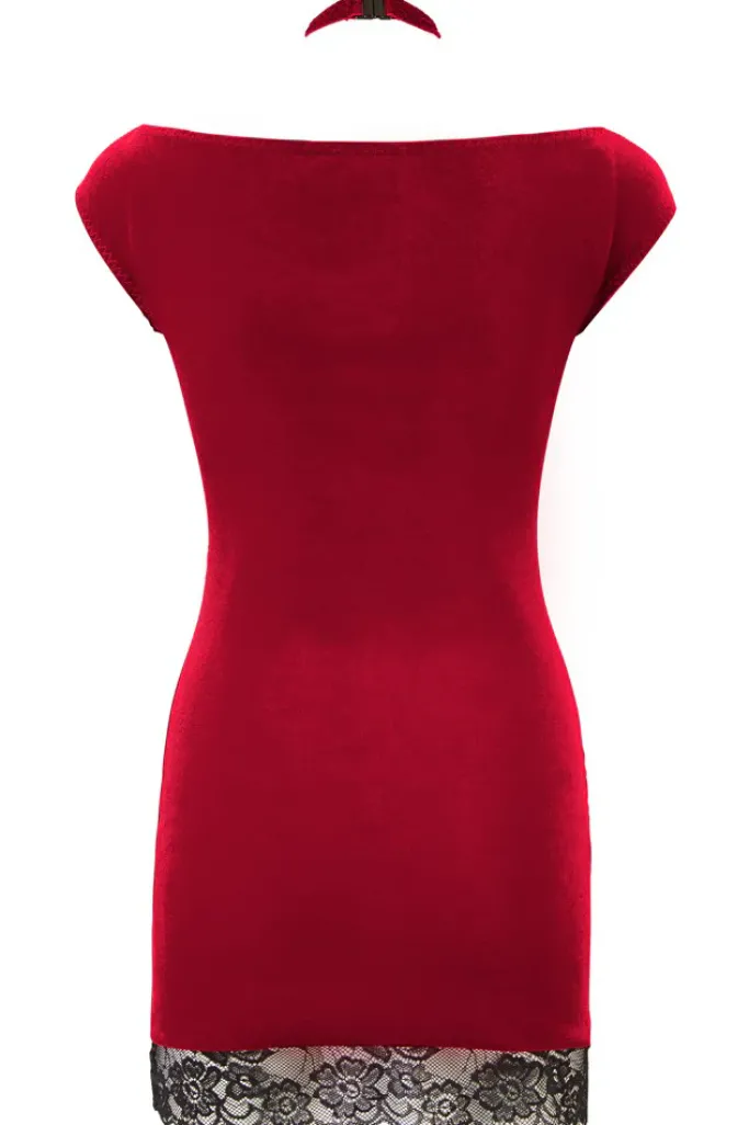 Cottelli Collection Cottelli Party Red Velvet Mini Dress (S)