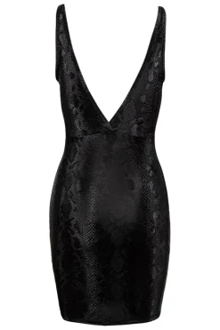 Cottelli Collection Cottelli Party Snakeskin Look Black Dress