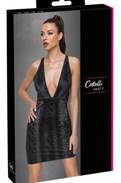 Cottelli Collection Cottelli Party Snakeskin Look Black Dress