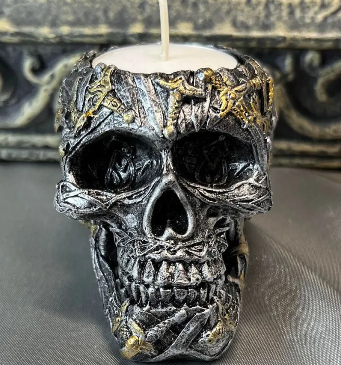 Nemesis Now Cranial Blade Skull Tea Light Holder 10cm