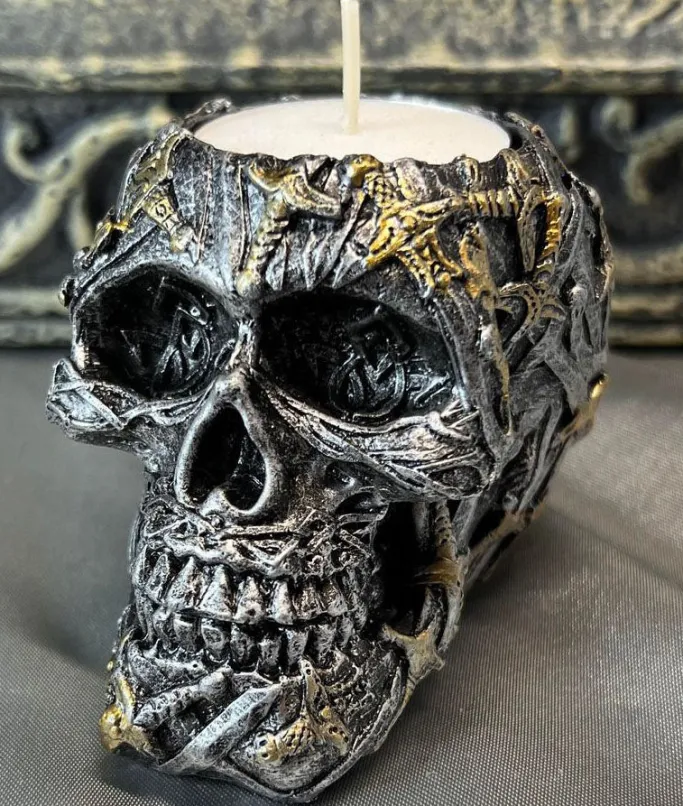 Nemesis Now Cranial Blade Skull Tea Light Holder 10cm