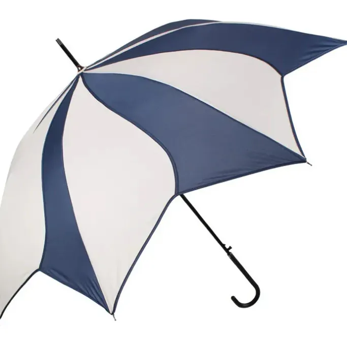 Soake Cream and Navy Swirl Walking Stick Umbrella