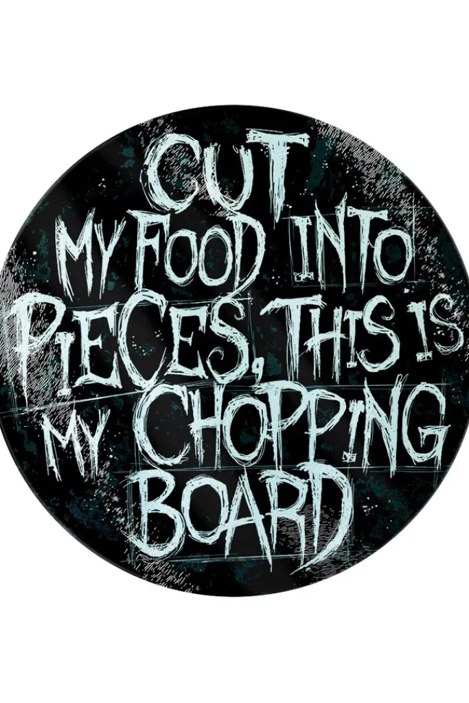 Grind Cut My Food Into Pieces Glass Chopping Board