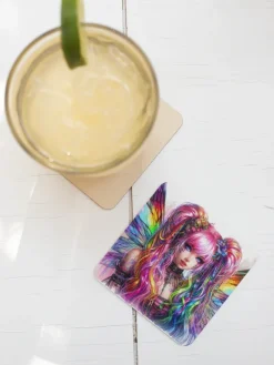 Oakhart Industries Cybergoth Rainbow Fairy Coaster Art089