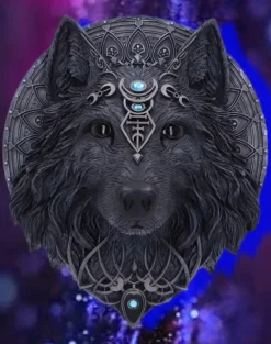 Nemesis Now Dark Wolf Moon Plaque