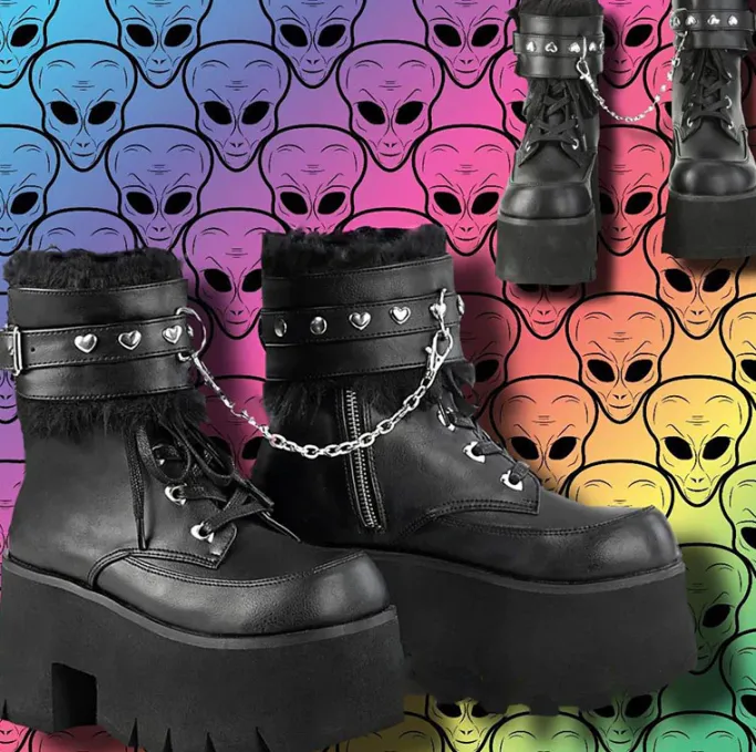 DemoniaCult ASHES 57 Boots Black