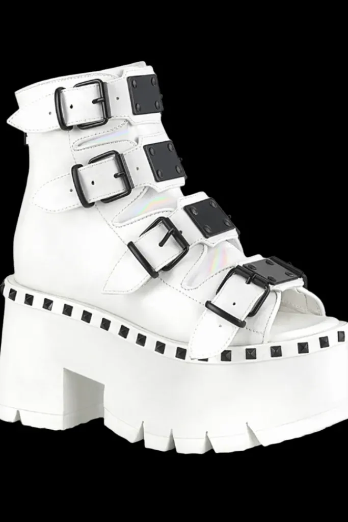 DemoniaCult ASHES 70 White Boots