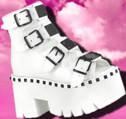 DemoniaCult ASHES 70 White Boots