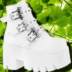 DemoniaCult ASHES-55 Boots White