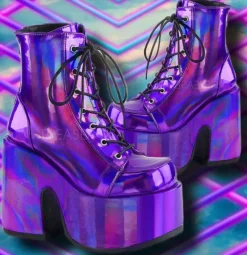 DemoniaCult CAMEL 203 Boots Purple