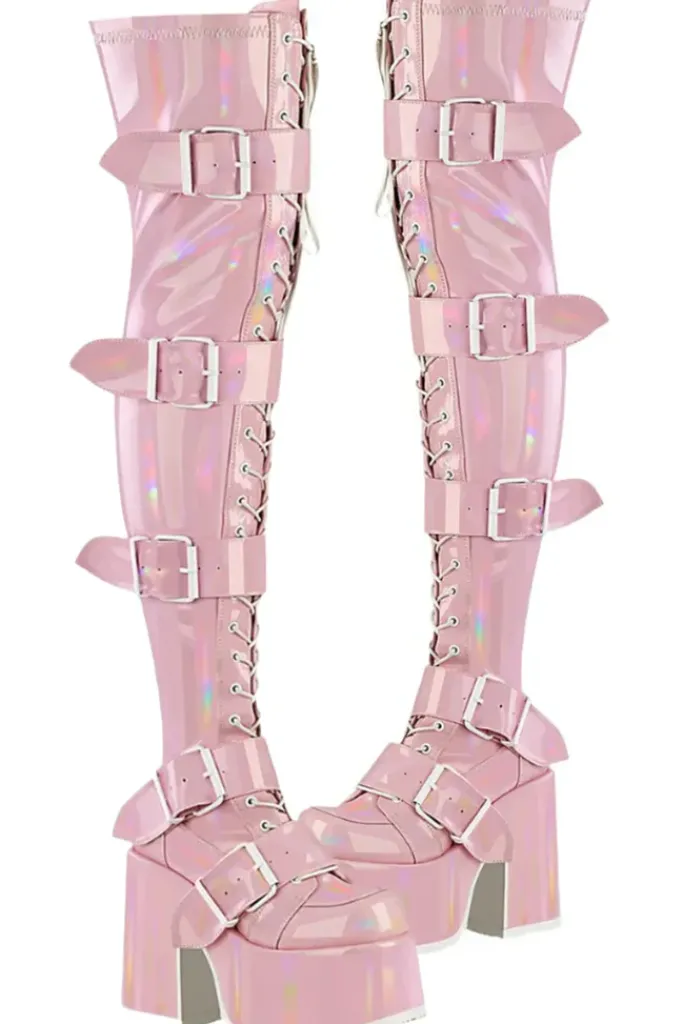 DemoniaCult CAMEL 305 Pink Boots