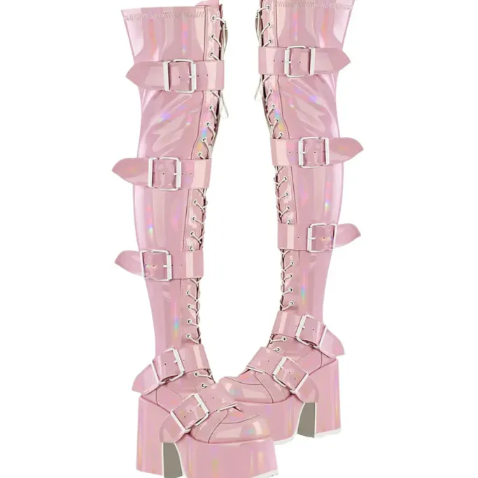 DemoniaCult CAMEL 305 Pink Boots