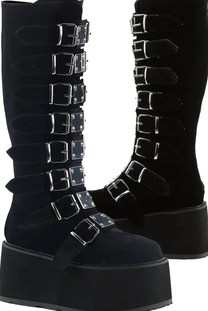 DemoniaCult DAMNED 318 Boots Velvet