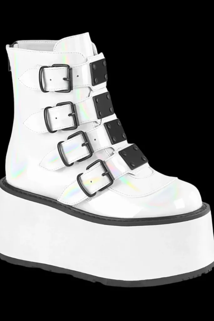 DemoniaCult DAMNED 105 Boots White