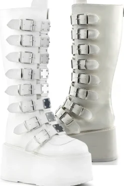 DemoniaCult DAMNED-318 Boots White