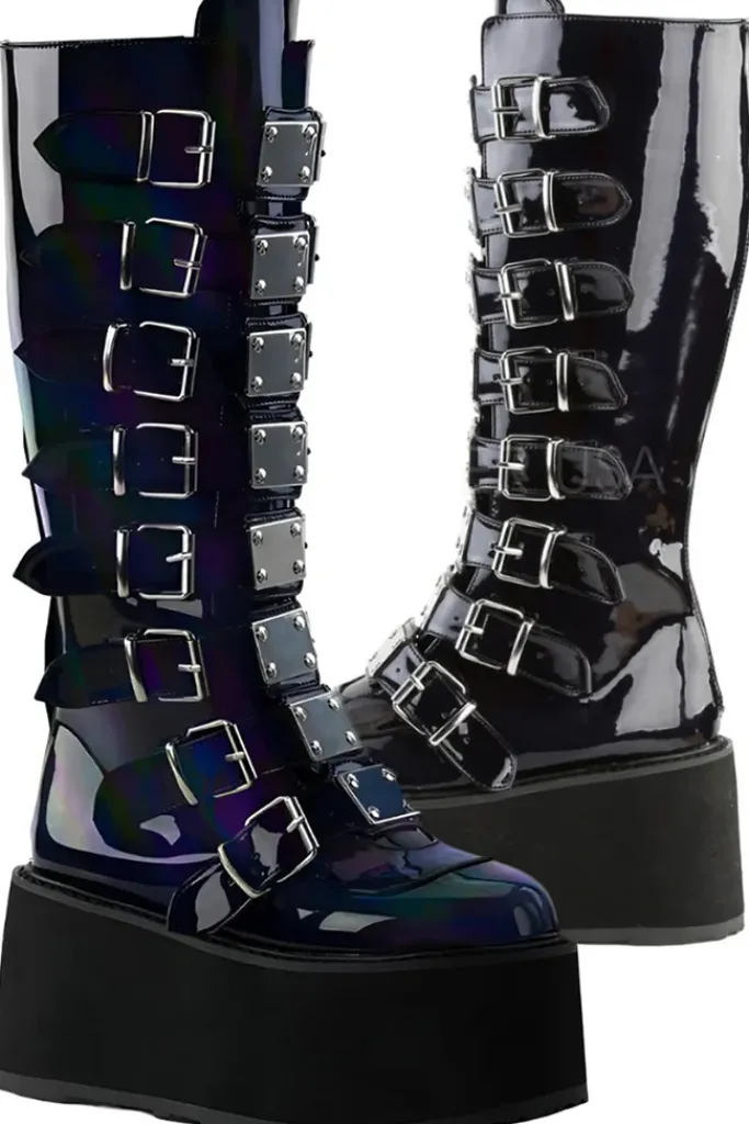 DemoniaCult DAMNED-318 Boots Hologram