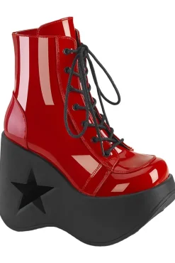 DemoniaCult Dynamite 106 Red Patent Boots