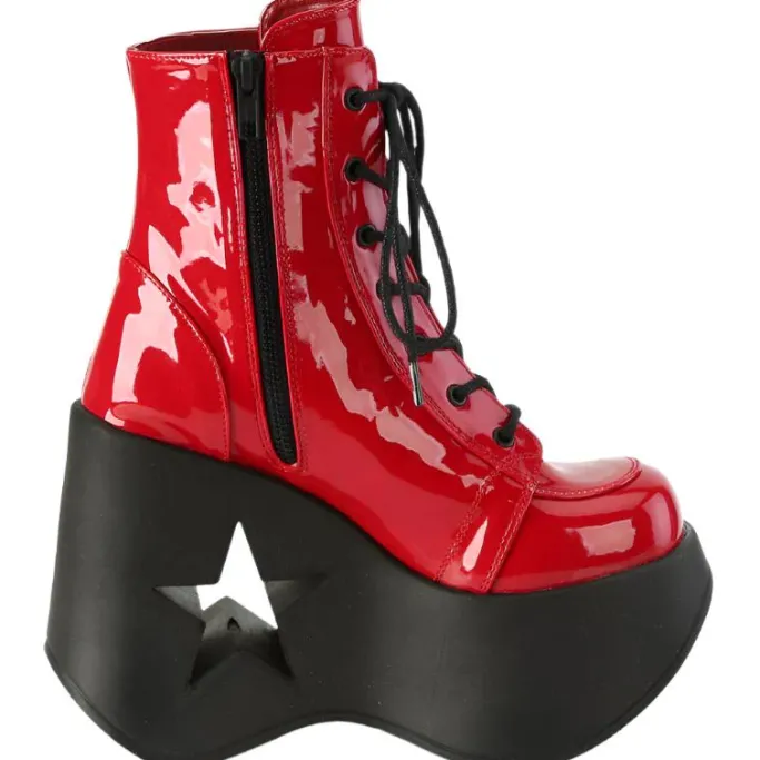 DemoniaCult Dynamite 106 Red Patent Boots