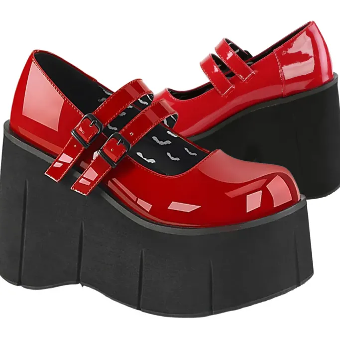 DemoniaCult Kera 08 Red Shoes (UK3, 6)