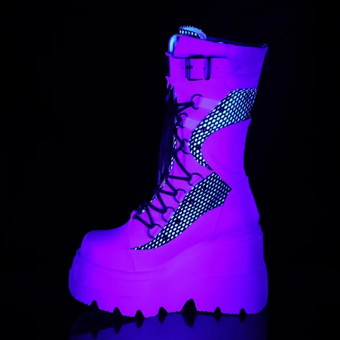 DemoniaCult Shaker 70 Boots White UK6, UK8,