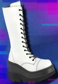 DemoniaCult SHAKER 72 White Boots