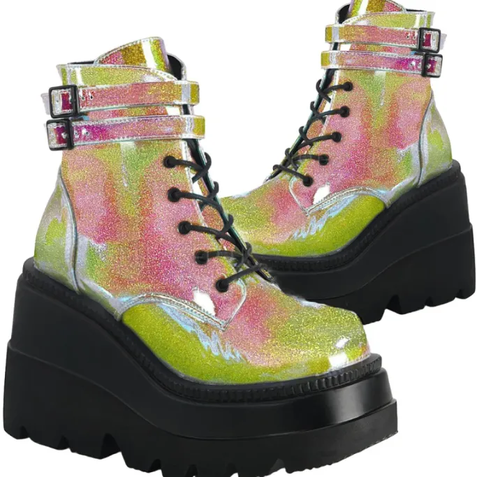 DemoniaCult SHAKER-52 Boots Pink