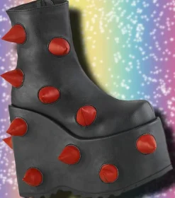 DemoniaCult SLAY 77 Black Red Boots