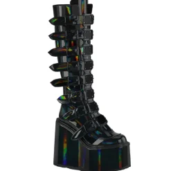 DemoniaCult SWING 815 Black Holographic Boots