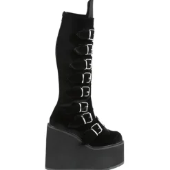 DemoniaCult SWING 815 Black Velvet Boots