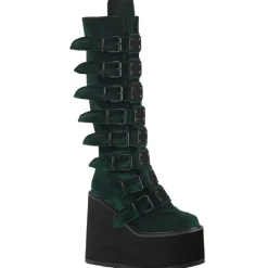 DemoniaCult SWING 815 Emerald Velvet Boots