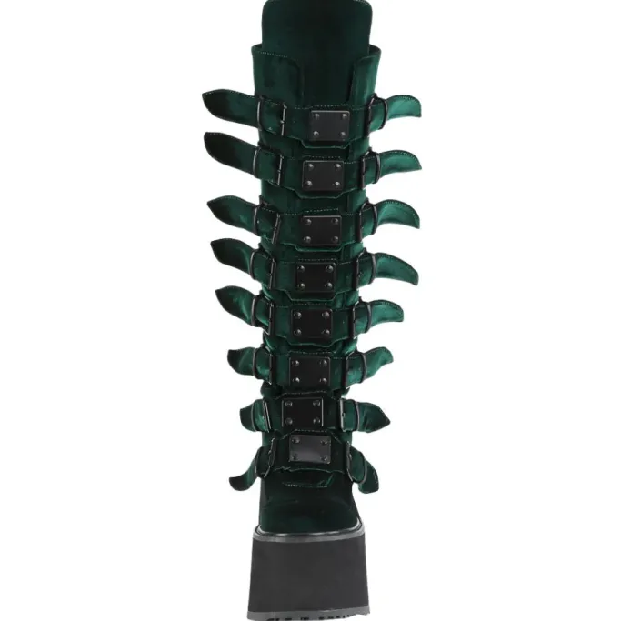 DemoniaCult SWING 815 Emerald Velvet Boots