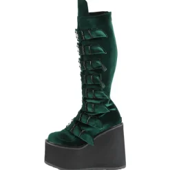 DemoniaCult SWING 815 Emerald Velvet Boots