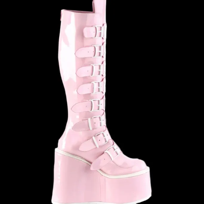 DemoniaCult SWING 815 Pink Holographic Boots