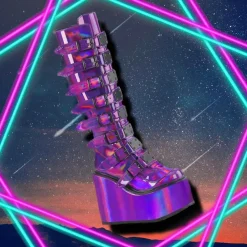 DemoniaCult SWING 815 Purple Holographic Boots