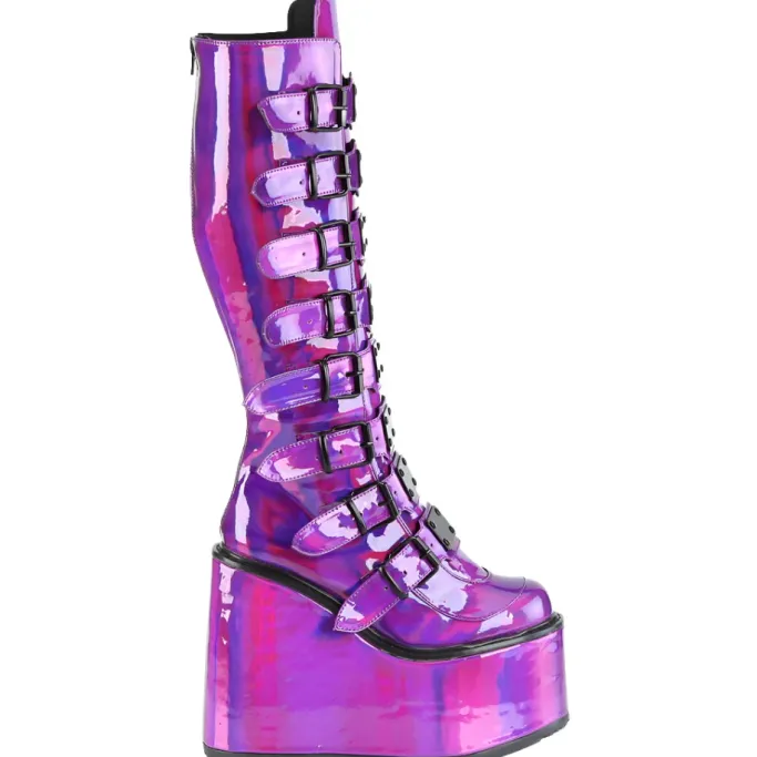 DemoniaCult SWING 815 Purple Holographic Boots