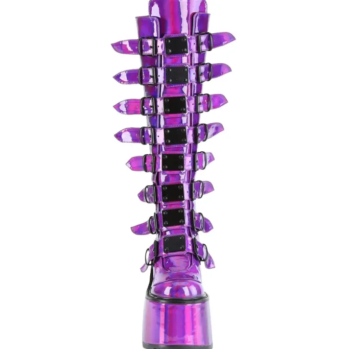 DemoniaCult SWING 815 Purple Holographic Boots