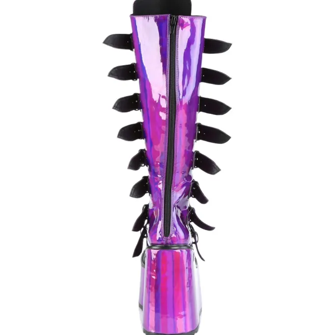 DemoniaCult SWING 815 Purple Holographic Boots