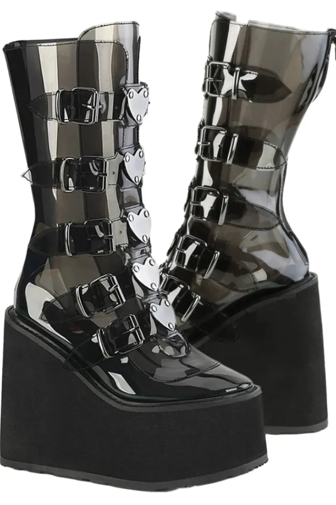 DemoniaCult SWING 230C Black Transparent Boots
