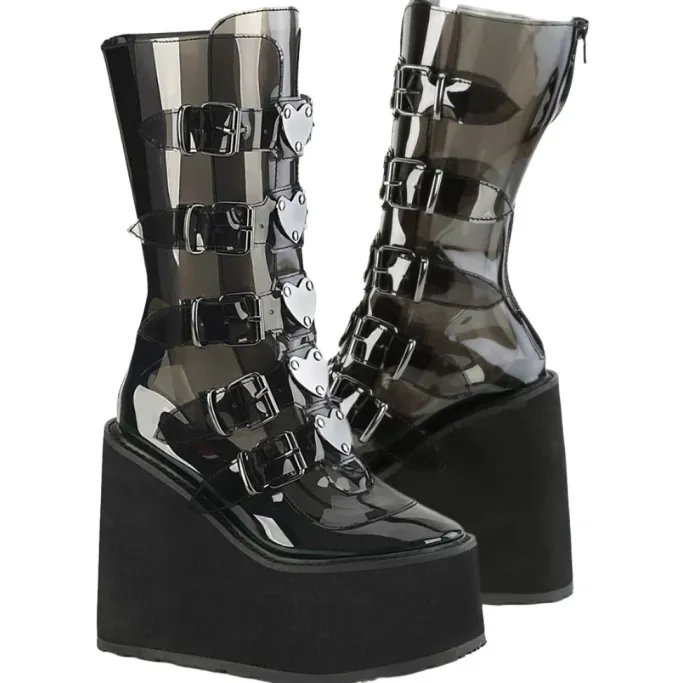 DemoniaCult SWING 230C Black Transparent Boots