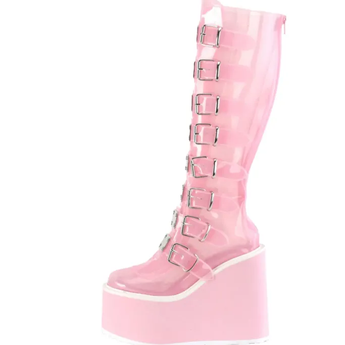 DemoniaCult SWING 815C Pink Transparent Boots
