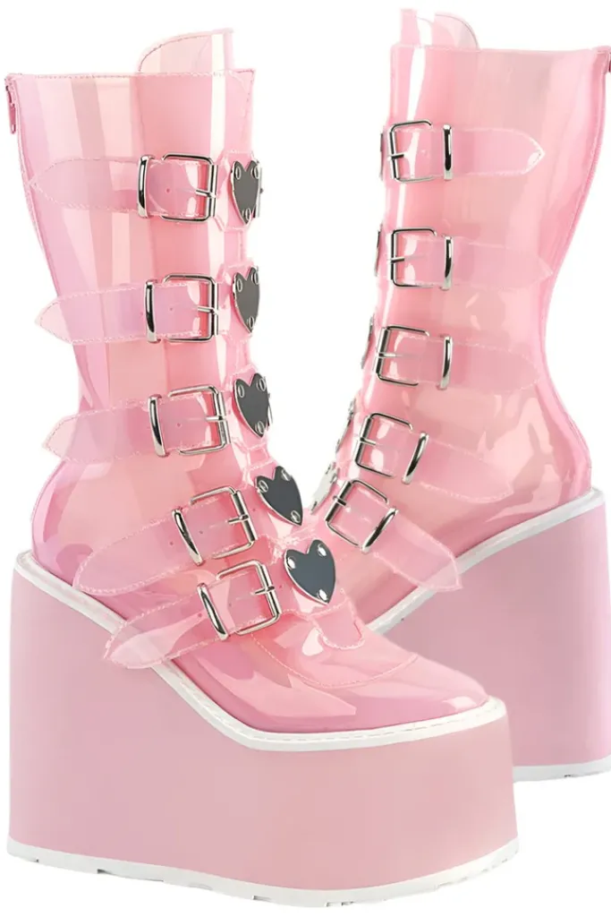 DemoniaCult SWING 230C Pink Transparent Boots