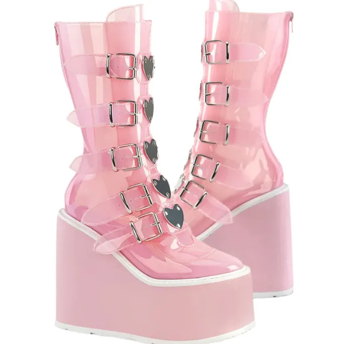 DemoniaCult SWING 230C Pink Transparent Boots