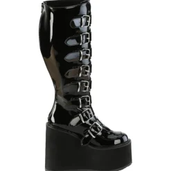 DemoniaCult Swing 815WC Boots Patent WIDE CALF