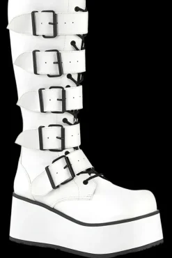 DemoniaCult TRASHVILLE 518 Boots White