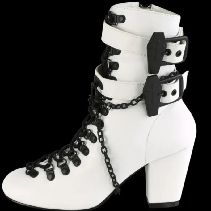 DemoniaCult VIVIKA 128 White Boots